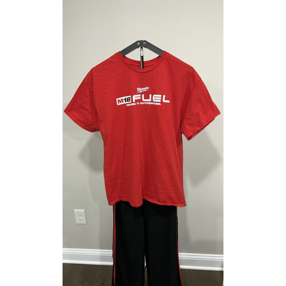 Milwaukee M18 FUEL T-Shirt Red Power Tool Promotional Tee Mens Large